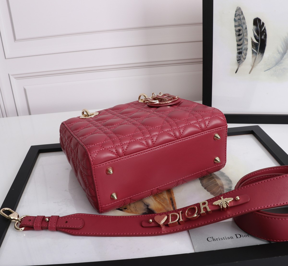 Small Lady Dior My ABCDior Bag Red Cannage Lambskin